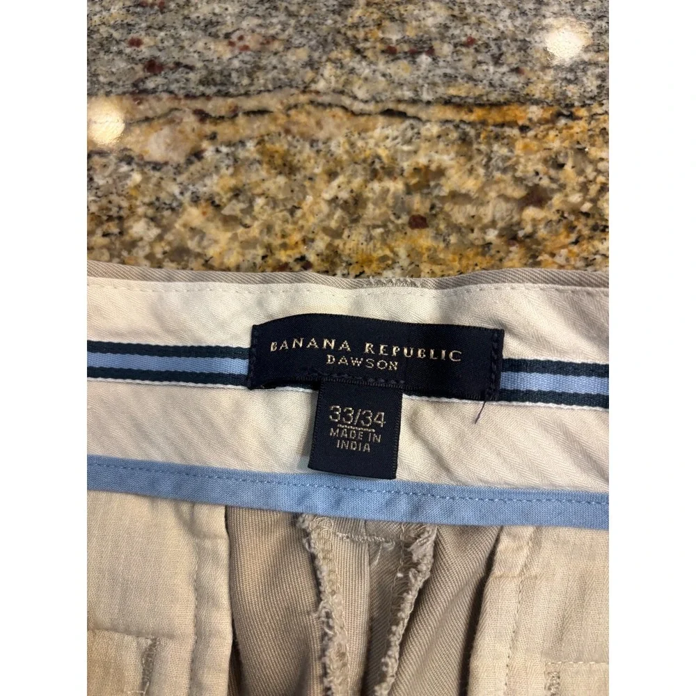 Banana Republic‎ Dawson Chinos Mens 33/32 Khaki Tan Straight Leg Cotton Pants